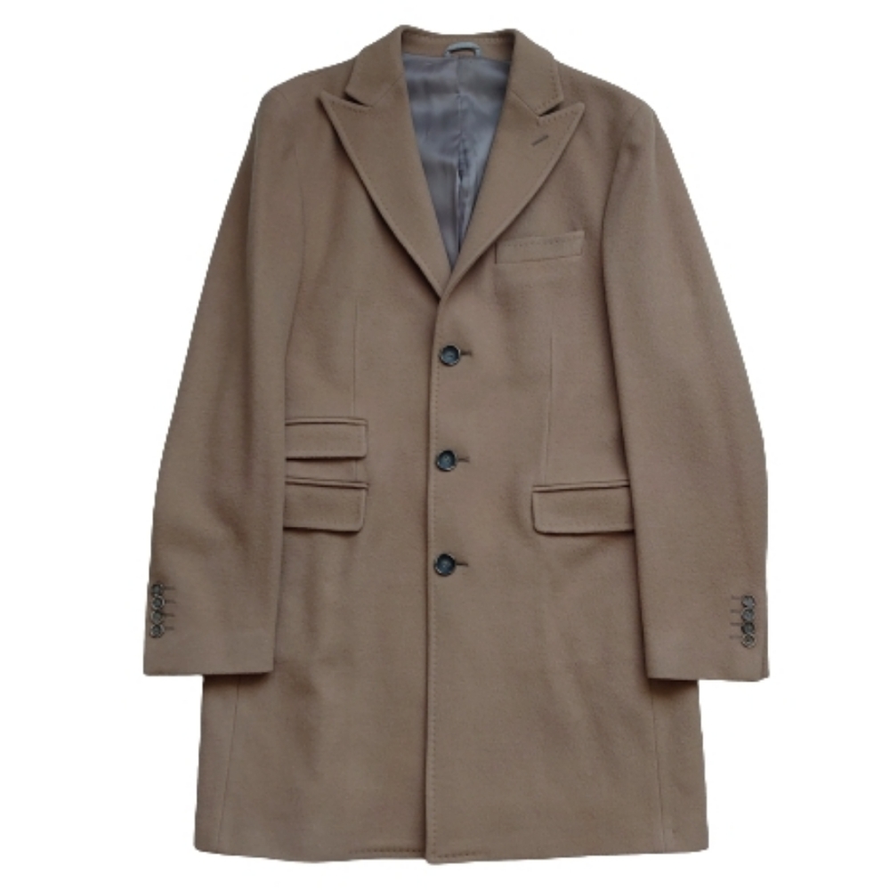 Eredi Pisano Men's Wool Overcoat Camel Beige